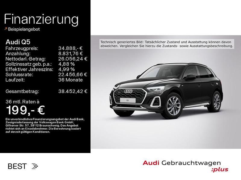 Mythosschwarz metallic (metallic) Gebraucht 2022 Audi Q5 S-Line SUV | 34.888 € (Guter Preis) - Bild 1/4