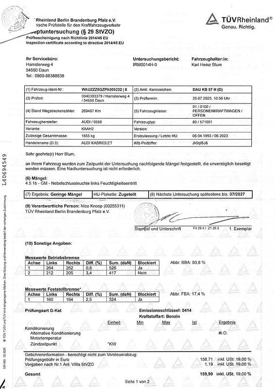 Gebraucht Audi 80 174 PS (127 kW) 1993 Grün Cabrio