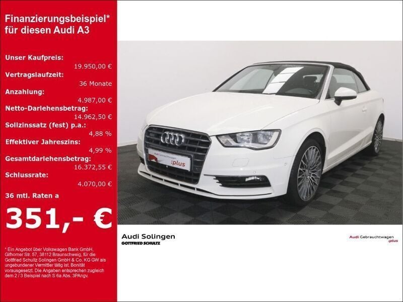 Weiß Gebraucht 2015 Audi A3 Cabriolet Ambition Cabrio | 19.950 € (Fairer Preis) - Bild 1/3