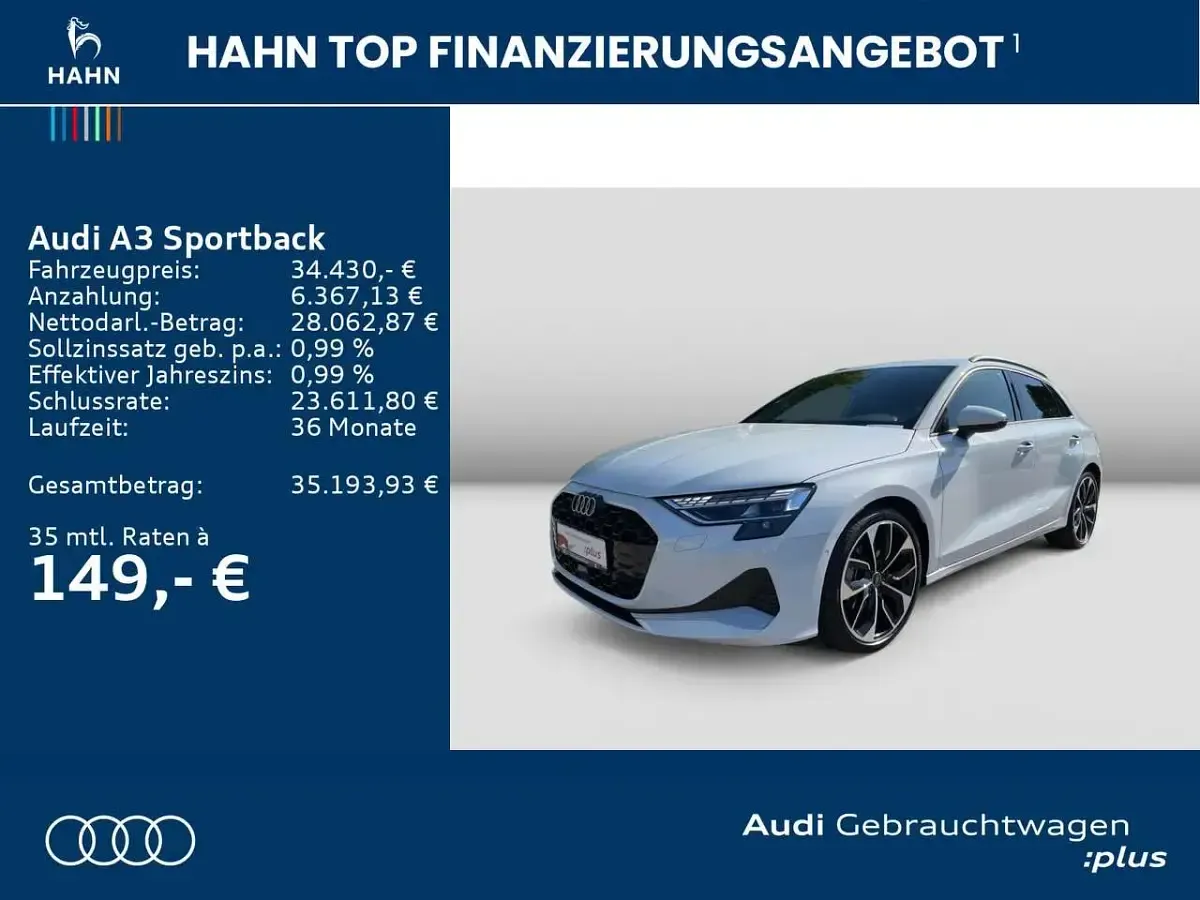 Gebraucht Audi A3 Ambiente 150 PS (110 kW) 2025 Gletscherweiß metallic Limousine