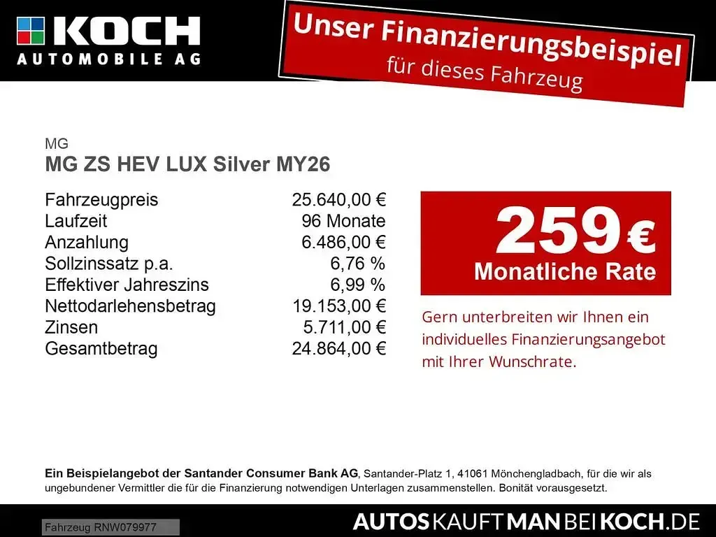 Gebraucht MG ZS 197 PS (144 kW) 2026 Schwarz SUV