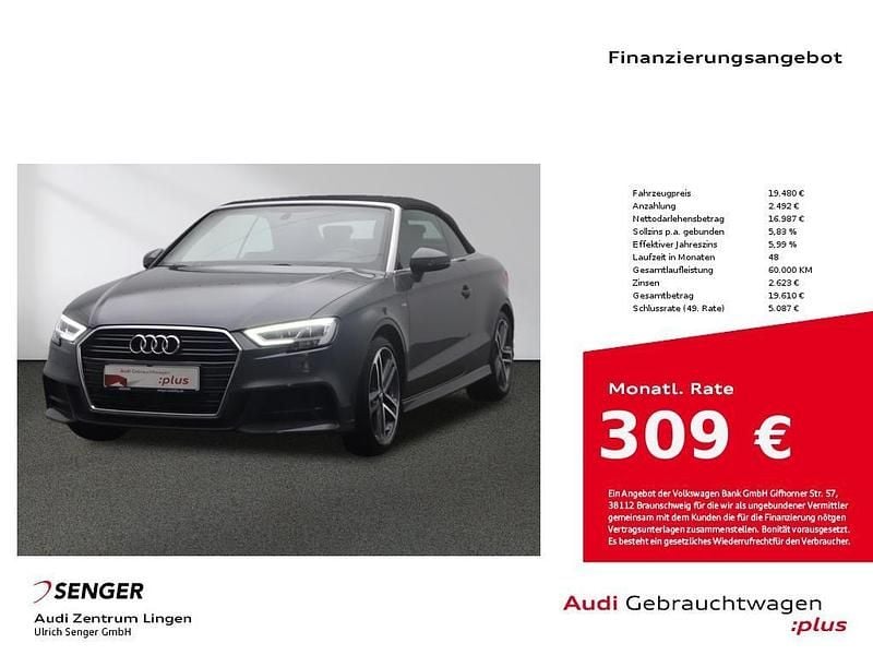 Nanograu Gebraucht 2019 Audi A3 Cabriolet S-Line Cabrio | 19.480 € (Guter Preis) - Bild 1/4