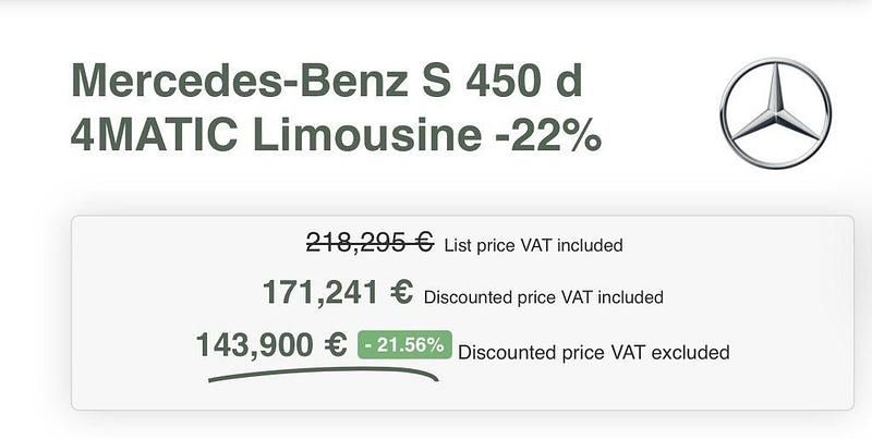 Neu Mercedes S450 390 PS (286 kW) 2026 Limousine