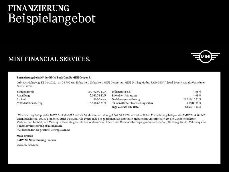 Gebraucht Mini Cooper S 178 PS (130 kW) 2022 Weiß Kleinwagen