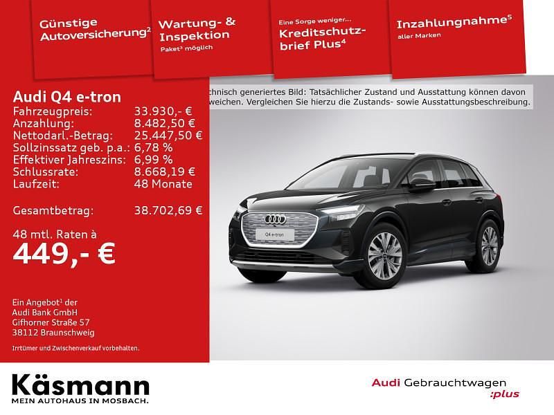 Mythosschwarz metallic Gebraucht 2022 Audi Q4 e-tron Advanced SUV | 33.930 € (Guter Preis) - Bild 1/4