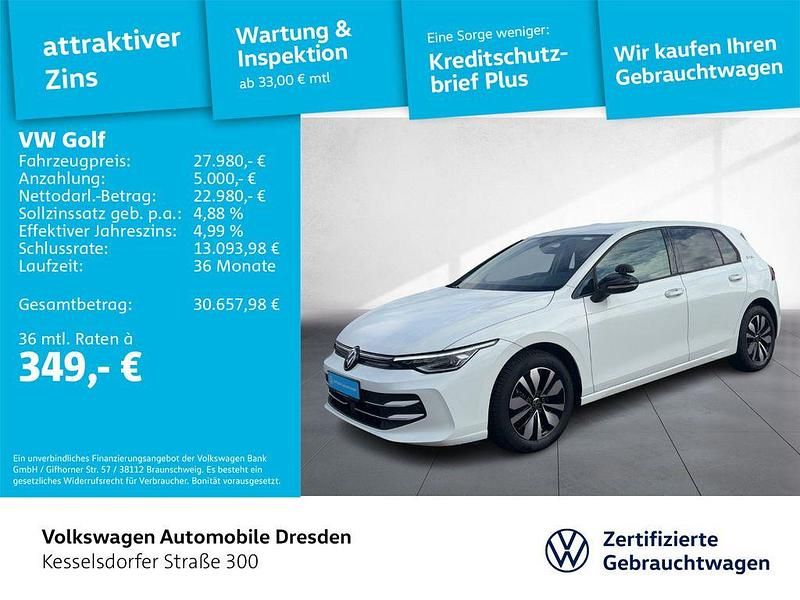 Pure white Gebraucht 2024 VW Golf VIII Goal Limousine | 27.980 € (Guter Preis) - Bild 1/4