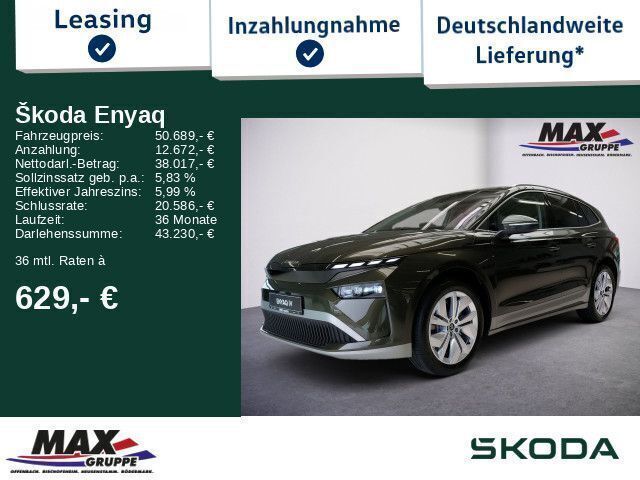 Grün Neu 2025 Skoda Enyaq iV Loft SUV | 50.689 € (Etwas zu teuer) - Bild 1/3
