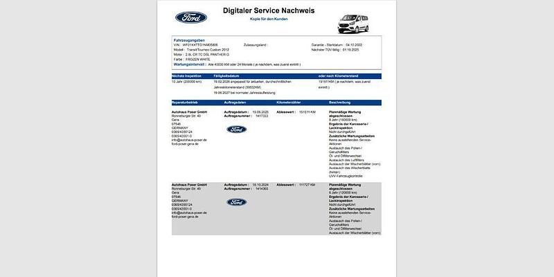 Gebraucht Ford Transit Custom Trend 170 PS (125 kW) 2022 Frostweiß Kombi