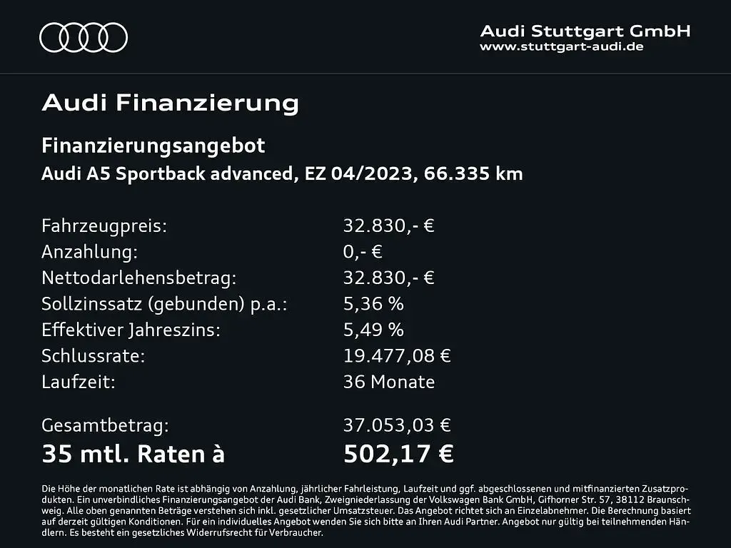 Gebraucht Audi A5 Sportback Advanced 163 PS (119 kW) 2023 Grau Kleinwagen