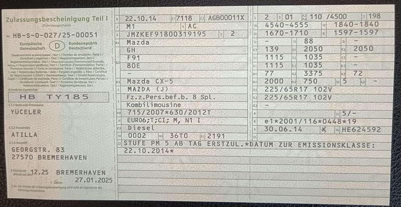 Blau Gebraucht 2014 Mazda CX-5 Center-Line SUV | 9.980 € (Teuer) - Bild 1/4