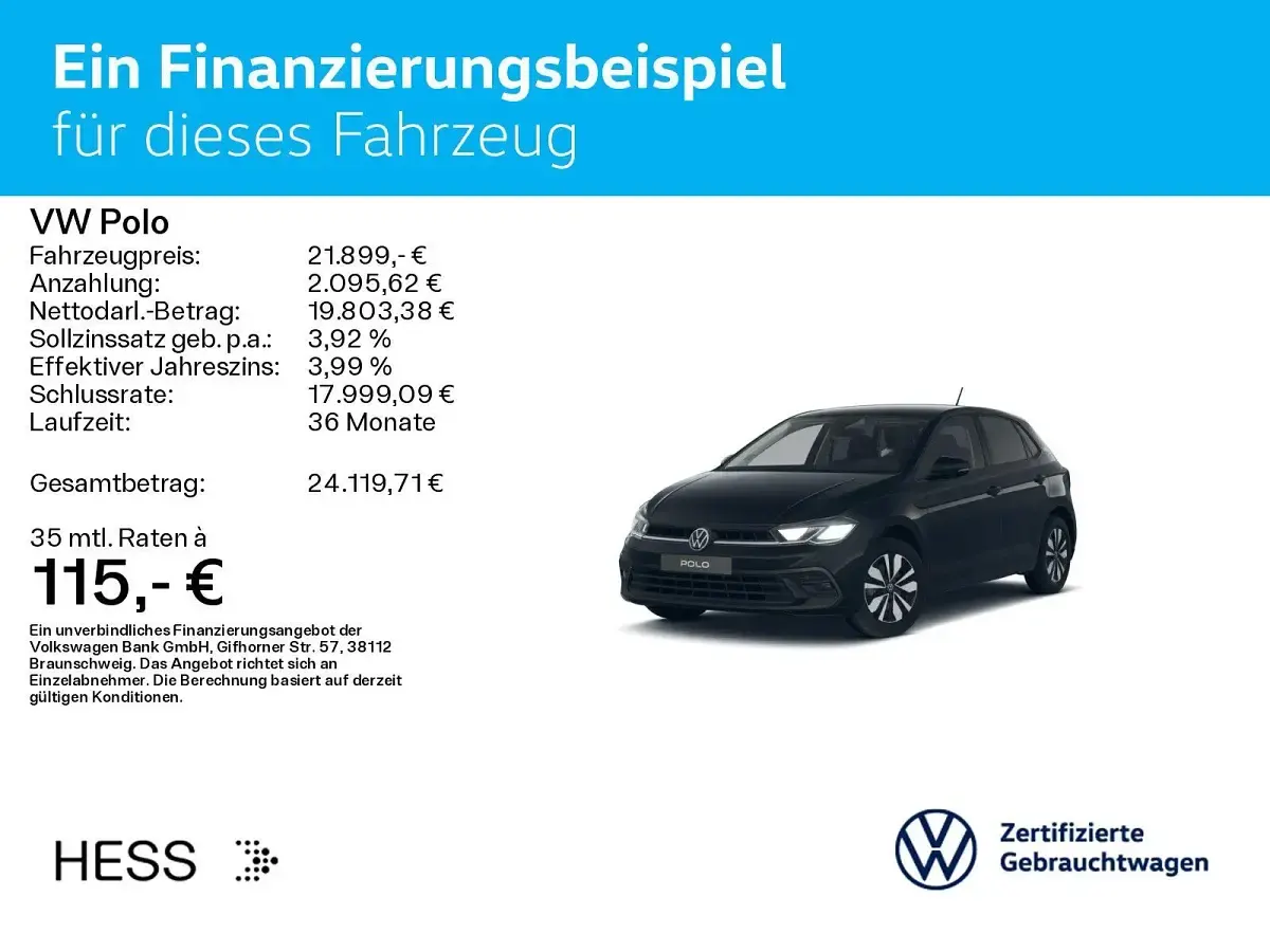 Gebraucht VW Polo Goal 116 PS (85 kW) 2025 Schwarz Kleinwagen