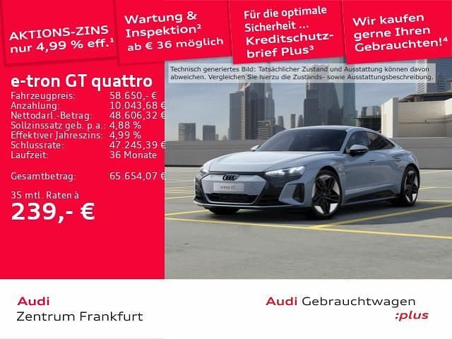 Suzukagrau metallic Gebraucht 2022 Audi e-tron GT quattro Sport Limousine | 58.650 € (Fairer Preis) - Bild 1/2