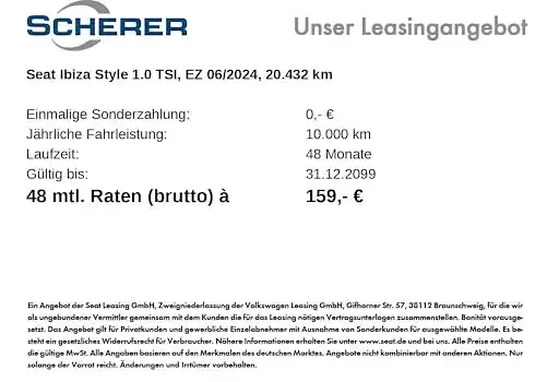 Gebraucht Seat Ibiza Style 116 PS (85 kW) 2024 Schwarz Kleinwagen