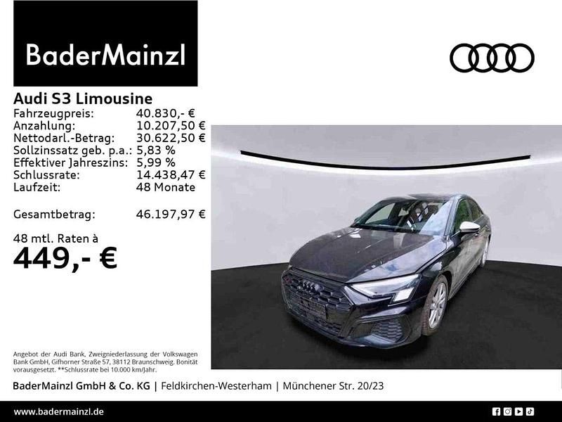Mythosschwarz metallic Gebraucht 2024 Audi S3 Sport Limousine | 40.830 € (Guter Preis) - Bild 1/3