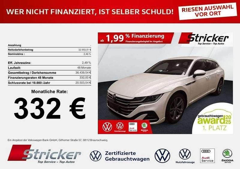 Oryxweiß perlmutteffekt Gebraucht 2024 VW Arteon R-line Coupé | 32.950 € (Superpreis) - Bild 1/3