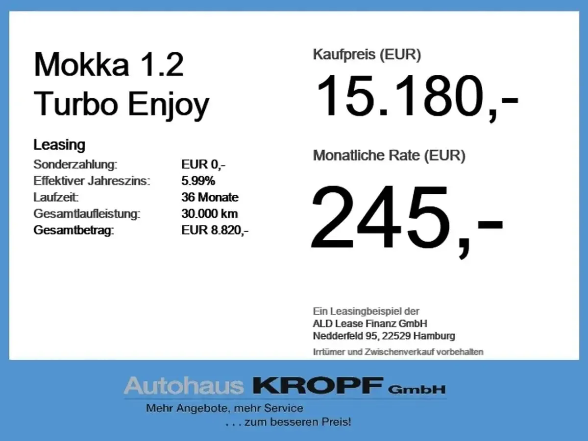 Gebraucht Opel Mokka Enjoy 136 PS (100 kW) 2023 Lackierung matcha green/typ au SUV