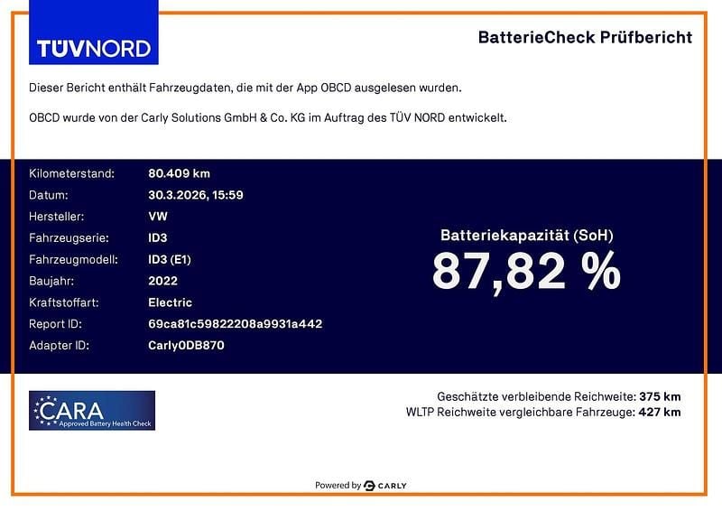 Gebraucht VW ID.3 Pro 150 kW (204 PS) 2022 Kings red metallic Kleinwagen