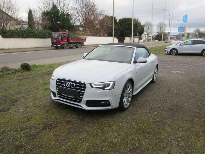 Gletscherweiß metallic Gebraucht 2015 Audi A5 Cabriolet S-Line Cabrio | 17.990 € (Fairer Preis) - Bild 1/4