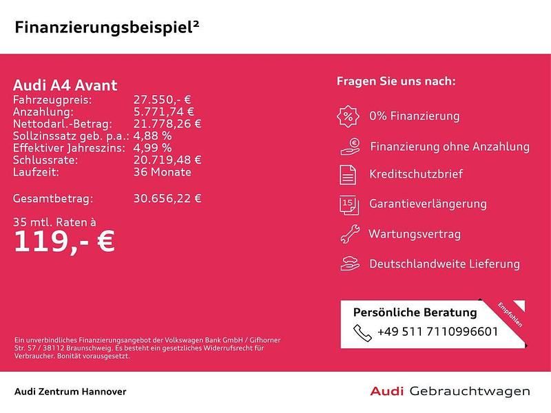 Gebraucht Audi A4 Ambiente 204 PS (150 kW) 2023 Brillantschwarz Kombi
