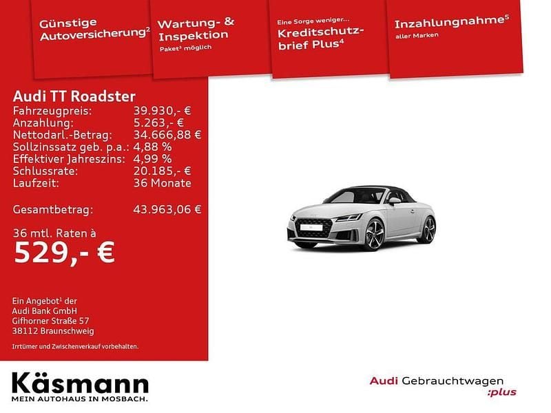 Weiß Gebraucht 2023 Audi TT Roadster S-Line Cabrio | 39.930 € (Fairer Preis) - Bild 1/4