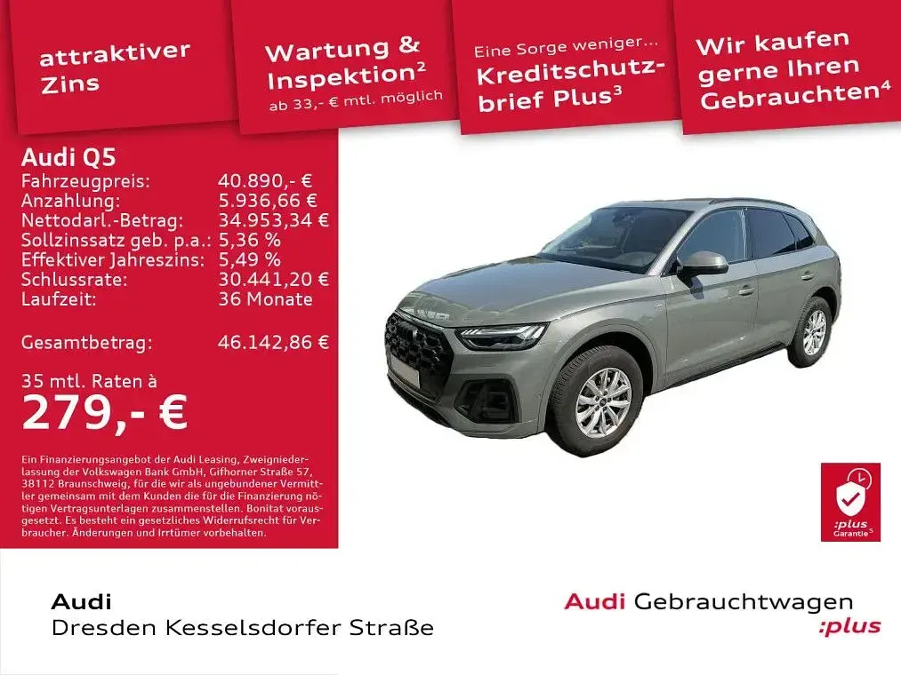 Gebraucht Audi Q5 S-Line 204 PS (150 kW) 2023 Grau SUV