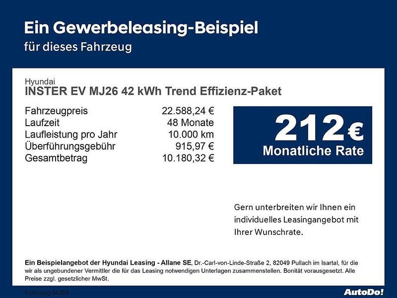 Neu Hyundai Inster Trend 71 kW (97 PS) 2025 Weiß Kleinwagen