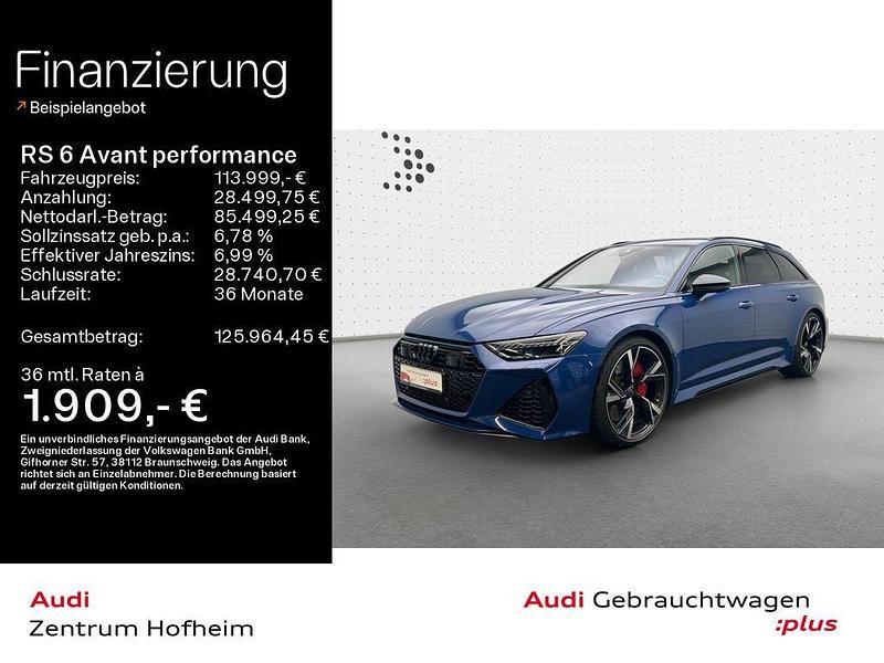 Gebraucht Audi RS6 Performance 630 PS (463 kW) 2025 Ascariblau metallic Kombi
