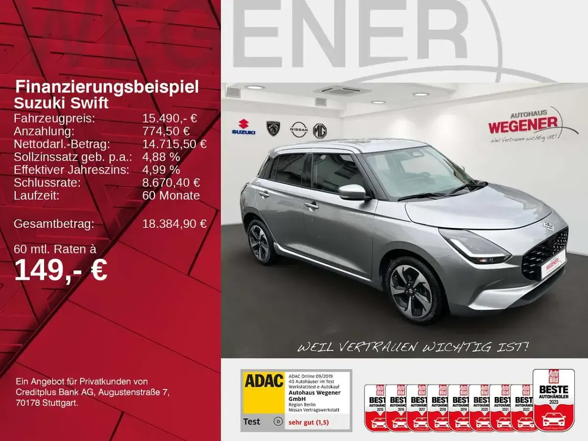Gebraucht Suzuki Swift Comfort+ 83 PS (61 kW) 2025 Grau Kleinwagen