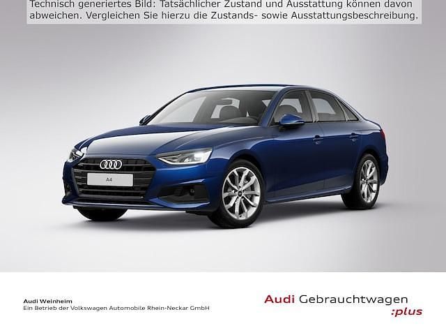 Navarrablau metallic Gebraucht 2023 Audi A4 Advanced Limousine | 27.399 € (Superpreis) - Bild 1/4