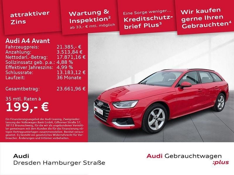 Gebraucht Audi A4 Advanced 136 PS (100 kW) 2022 Tangorot metallic Kombi