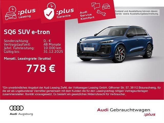 Ascariblau metallic Gebraucht 2024 Audi SQ6 e-tron Sport SUV | 80.590 € (Fairer Preis) - Bild 1/4