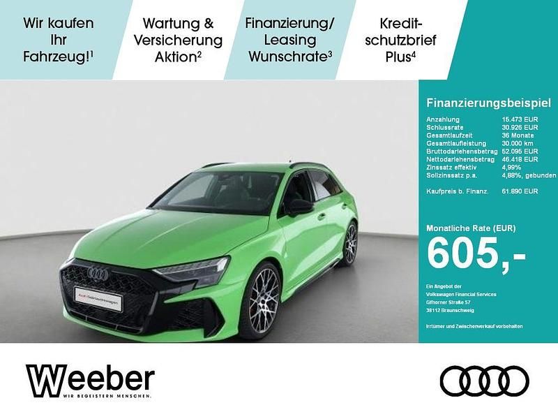 Kyalamigrün Gebraucht 2024 Audi RS3 Sportback Ambiente Kleinwagen | 61.890 € (Superpreis) - Bild 1/4