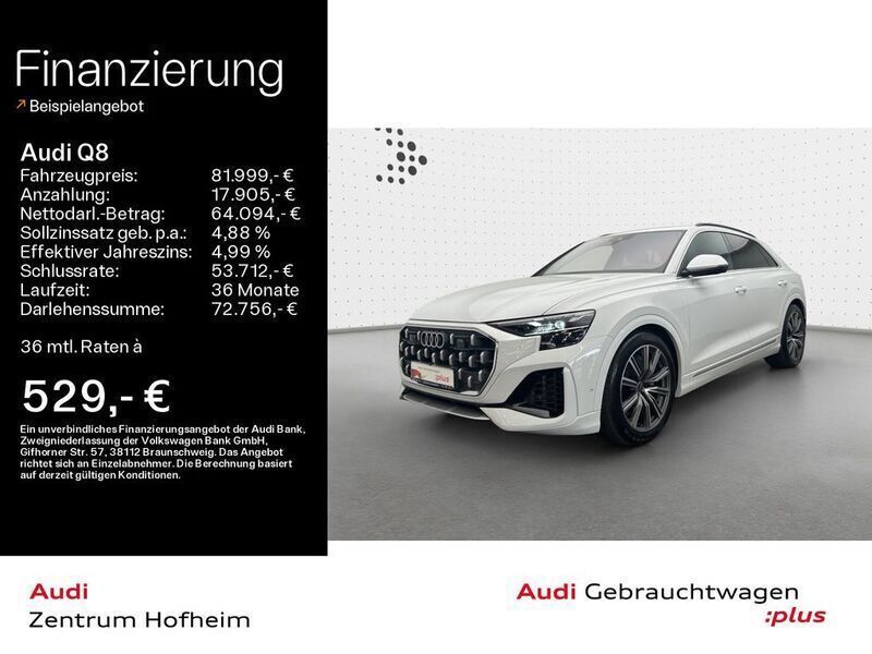 Gletscherweiß metallic Gebraucht 2024 Audi Q8 S-Line SUV | 81.999 € (Teuer) - Bild 1/4