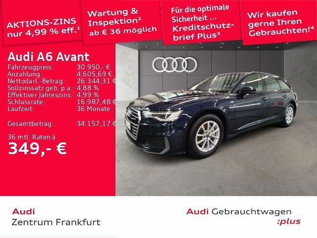 Firmamentblau metallic Gebraucht 2021 Audi A6 S-Line Kombi | 30.950 € (Superpreis) - Bild 1/2