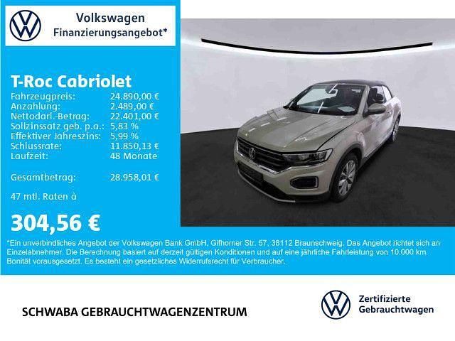 Silber Gebraucht 2021 VW T-Roc Cabriolet Style Cabrio | 24.890 € (Guter Preis) - Bild 1/4