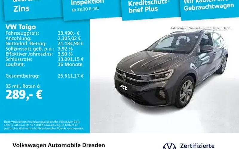 Gebraucht VW Taigo R-line 150 PS (110 kW) 2022 Rauchgrau metallic SUV