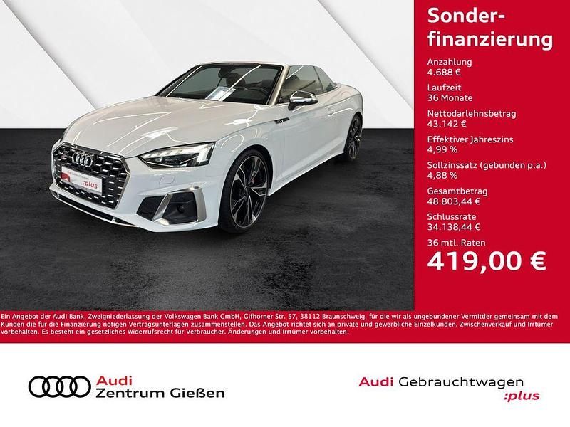 Gletscherweiß metallic Gebraucht 2022 Audi S5 Cabriolet Ambiente Cabrio | 47.830 € (Superpreis) - Bild 1/4