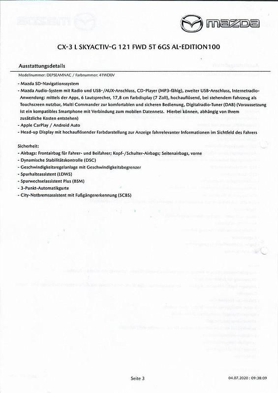 Gebraucht Mazda CX-3 Edition 121 PS (88 kW) 2020 Schwarz SUV