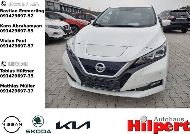 Qab white pearl (metallic) Gebraucht 2021 Nissan Leaf N-Connecta Kleinwagen | 14.890 € (Fairer Preis) - Bild 1/4