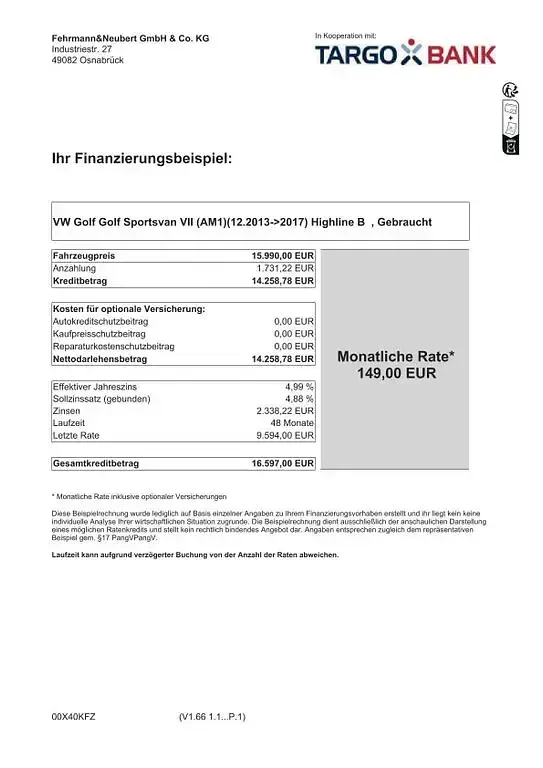 Gebraucht VW Golf Sportsvan Highline 150 PS (110 kW) 2015 Night blue metallic Van / Kleinbus