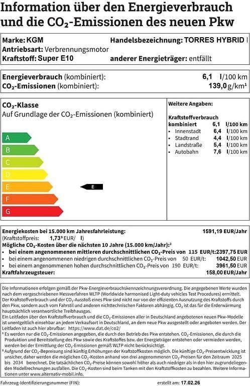 Neu Ssangyong (KGM) Torres 204 PS (150 kW) 2026 Blau SUV