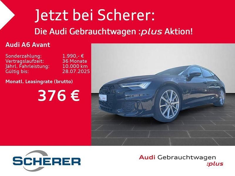 Mythosschwarz metallic Gebraucht 2024 Audi A6 S-Line Kombi | 53.990 € - Bild 1/4