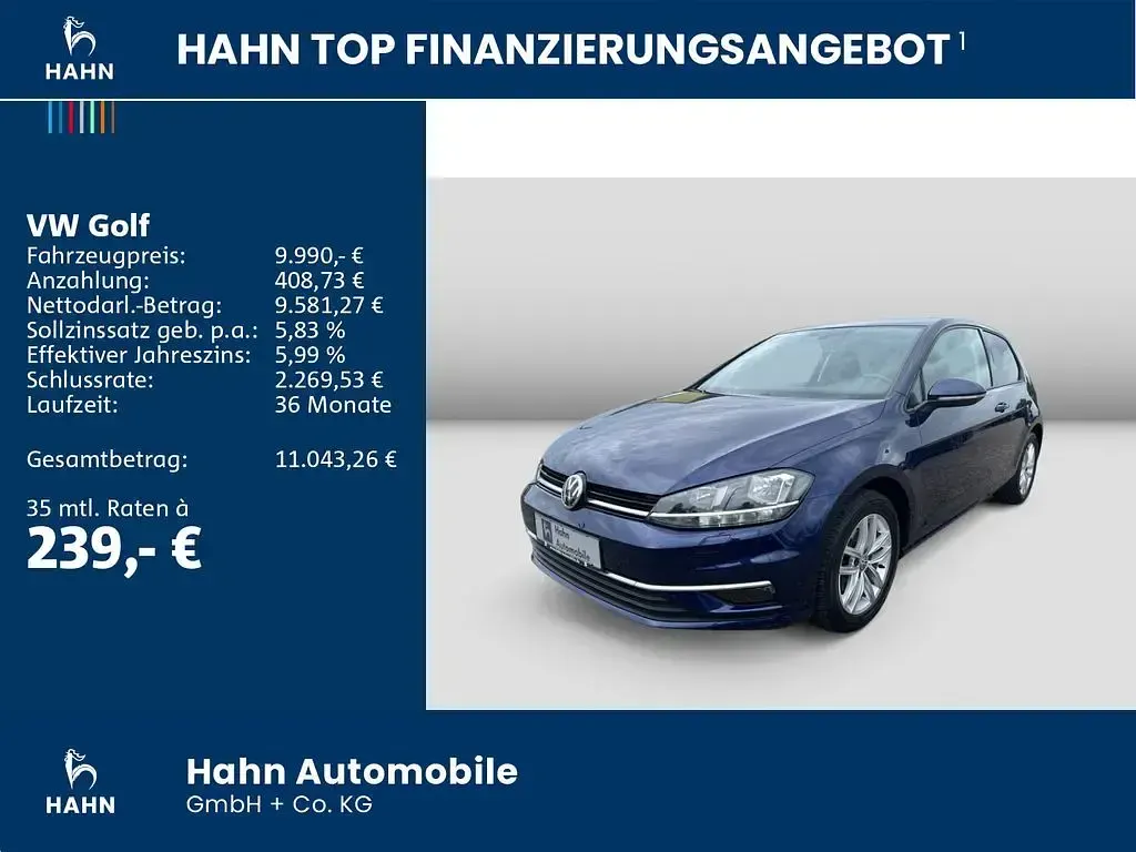 Gebraucht VW Golf VII Comfortline 86 PS (63 kW) 2017 Atlantic blue metallic Limousine