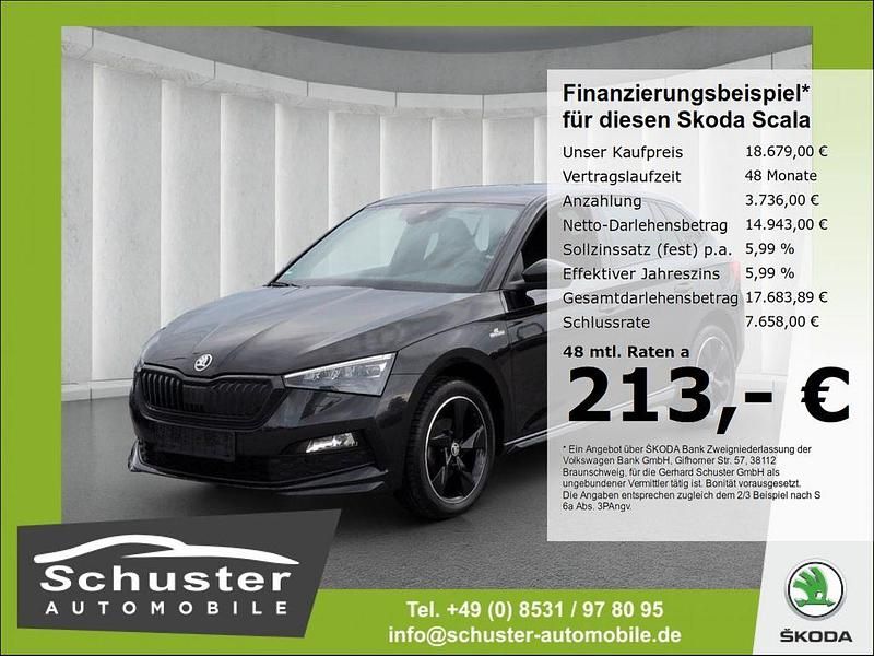 Schwarz Gebraucht 2022 Skoda Scala Monte Carlo Kleinwagen | 18.379 € (Fairer Preis) - Bild 1/4