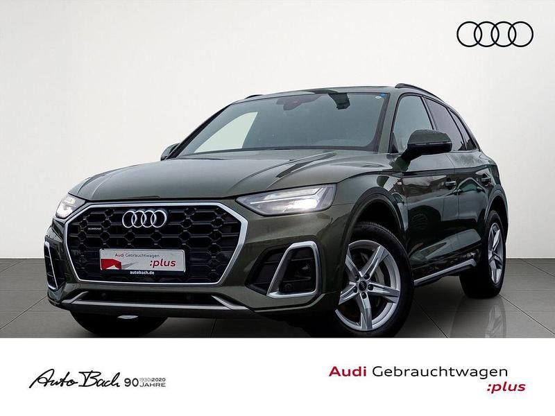 Distriktgrün metallic Gebraucht 2022 Audi Q5 S-Line SUV | 38.970 € (Guter Preis) - Bild 1/4