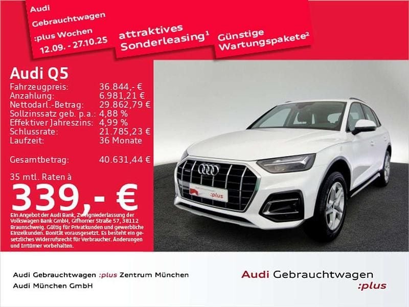 Ibisweiß Gebraucht 2021 Audi Q5 Advanced SUV | 36.844 € (Guter Preis) - Bild 1/2