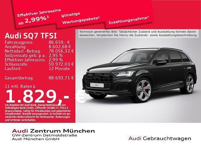 Mythosschwarz metallic Gebraucht 2023 Audi SQ7 Ambiente SUV | 86.659 € (Etwas zu teuer) - Bild 1/2