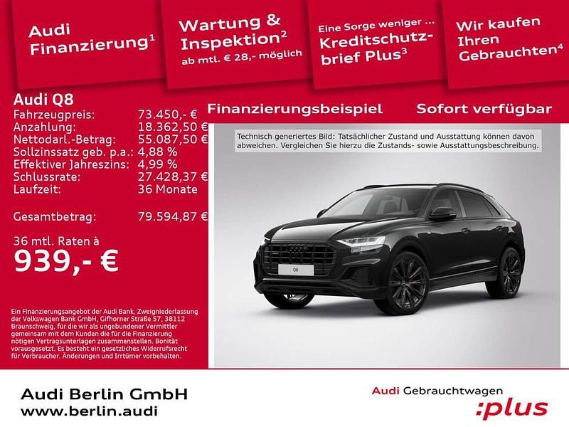 Mythosschwarz metallic Gebraucht 2022 Audi Q8 Sport SUV | 73.450 € (Etwas zu teuer) - Bild 1/3