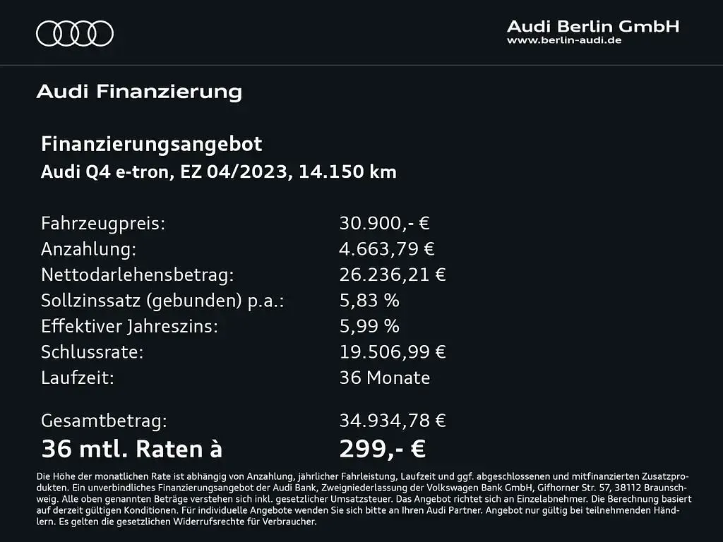 Gebraucht Audi Q4 e-tron Comfort 150 kW (204 PS) 2023 Gletscherweiß metallic SUV