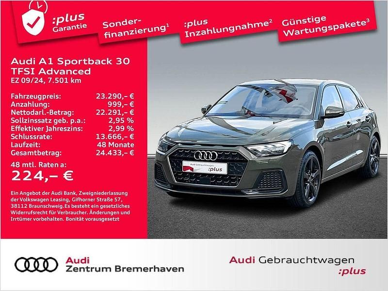 Distriktgrün Gebraucht 2024 Audi A1 Sportback Advanced Kleinwagen | 23.290 € (Fairer Preis) - Bild 1/3
